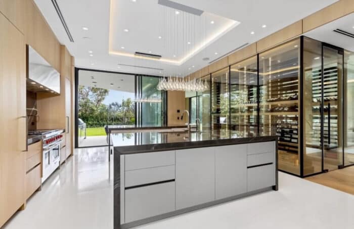 Kitchen Modern Custom Wine Cellar Display Juniper Island Florida